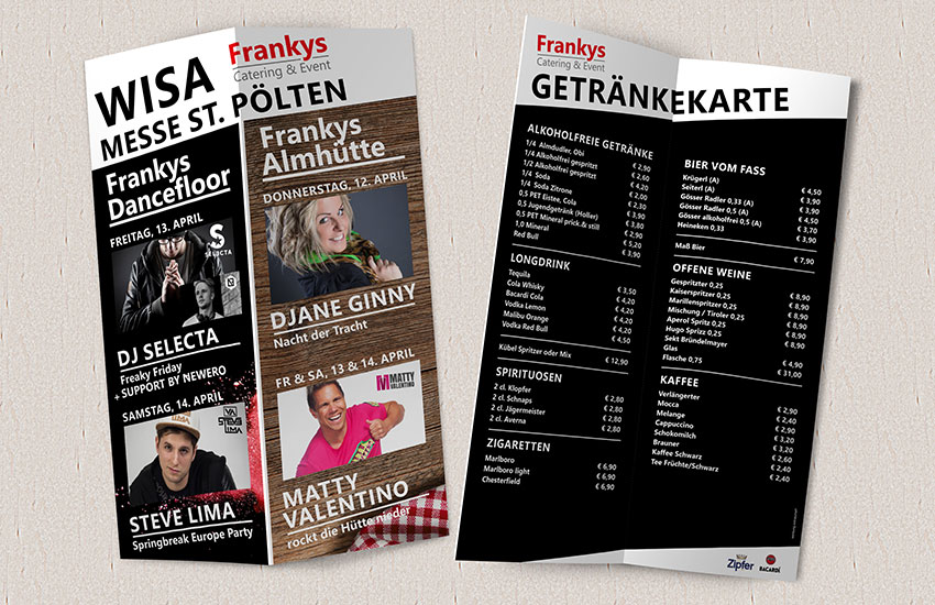 Frankys VIP-Getränkekarte