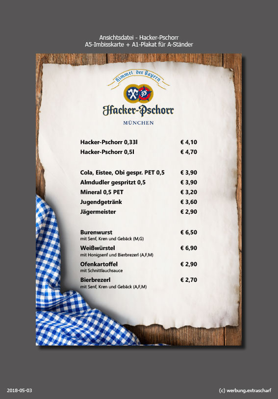 Imbisskarte & A1-Plakate für St. Pöltner Volksfest