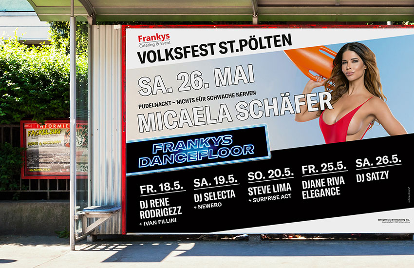 16-Bogen-Plakate für Frankys Dancefloor, St. Pöltner Volksfest