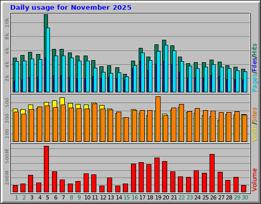 Daily usage for November 2025