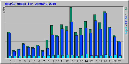 Hourly usage for January 2015
