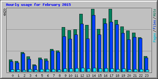 Hourly usage for February 2015
