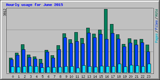 Hourly usage for June 2015