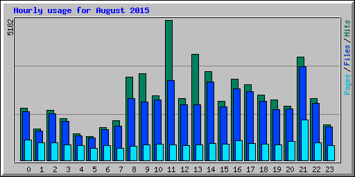 Hourly usage for August 2015