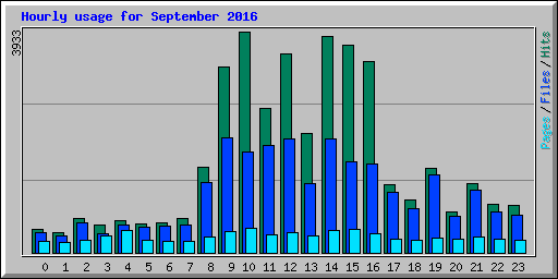 Hourly usage for September 2016