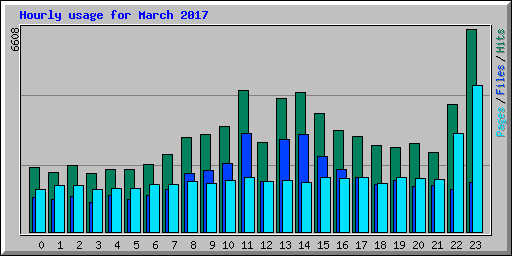 Hourly usage for March 2017