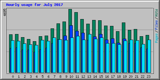 Hourly usage for July 2017