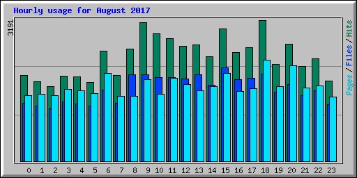 Hourly usage for August 2017