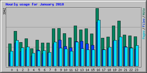 Hourly usage for January 2018