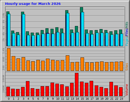 Hourly usage for March 2026